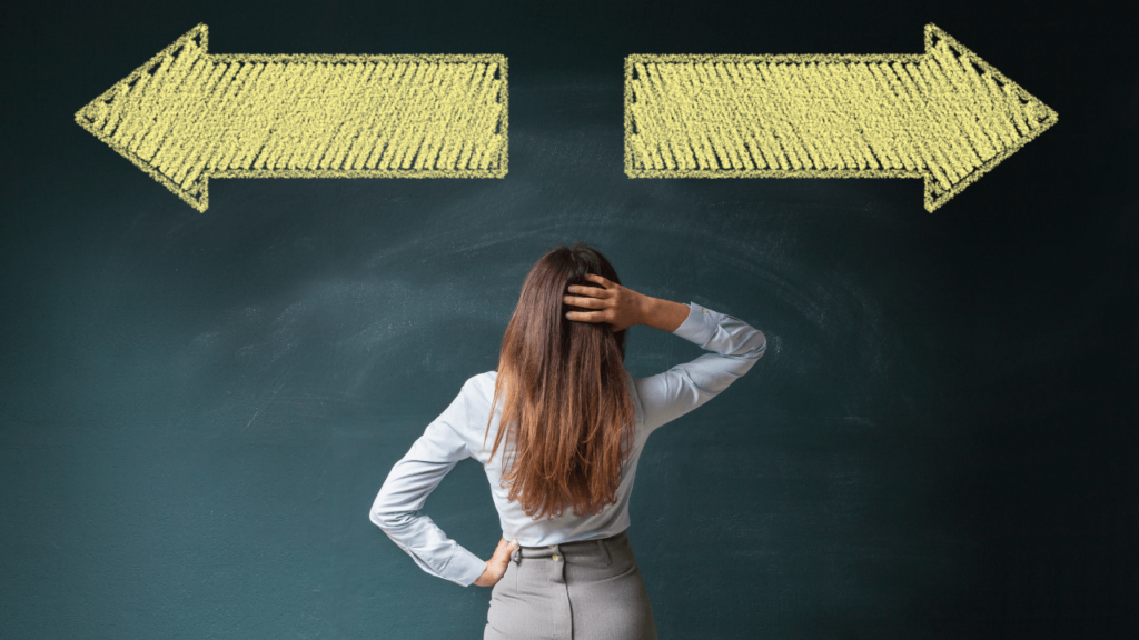 Woman making decision